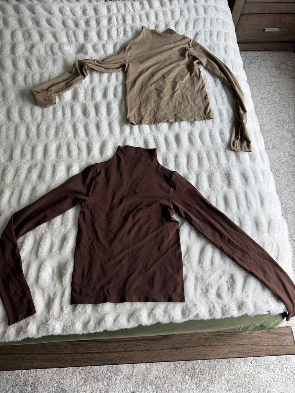 SKIMS womens Turtleneck tops in Brown and Tan